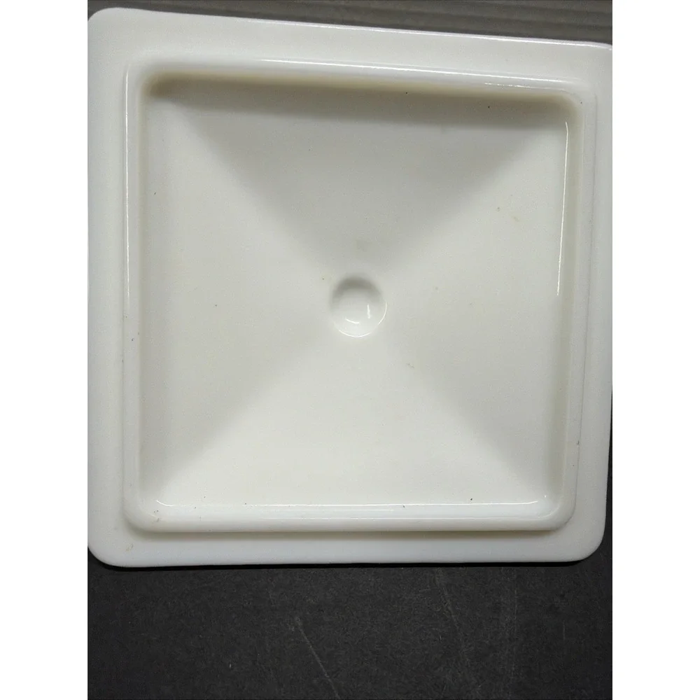 Vtg. LID ONLY- Milk Glass, Covered Candy Dish Lid (No Dish) Old Quilt, 1940's